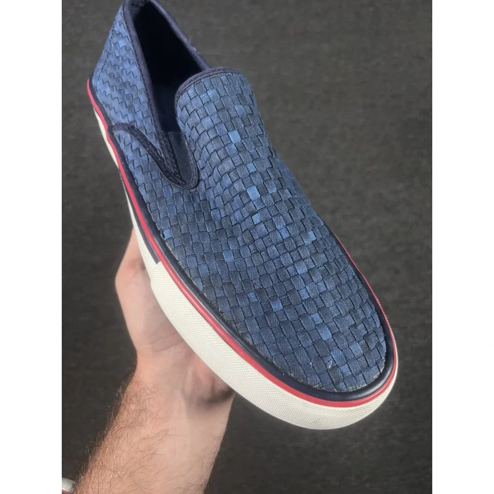 Polo Ralph Lauren Mytton Woven Canvas Shoes Men's 14D Blue Preppy Slip On